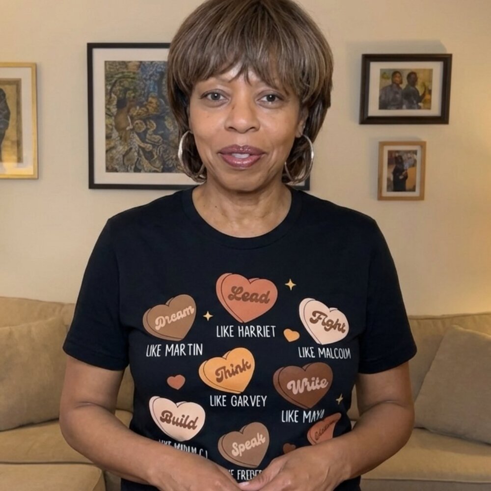 Black History Month “Dream Like Martin” Graphic Tee | Leaders Quote Hearts Shirt